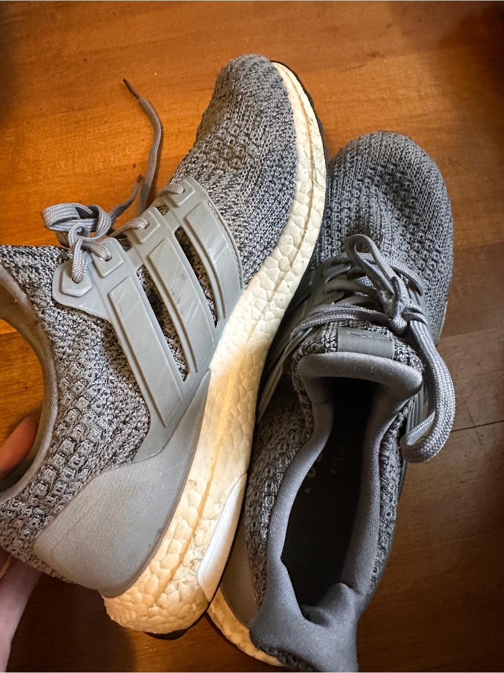 adidas ultraboost Grey Knit Running Shoes